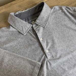 Hickey Freeman Men's Medium Grey Short Sleeve Golf Performance Polo Collar Shirt